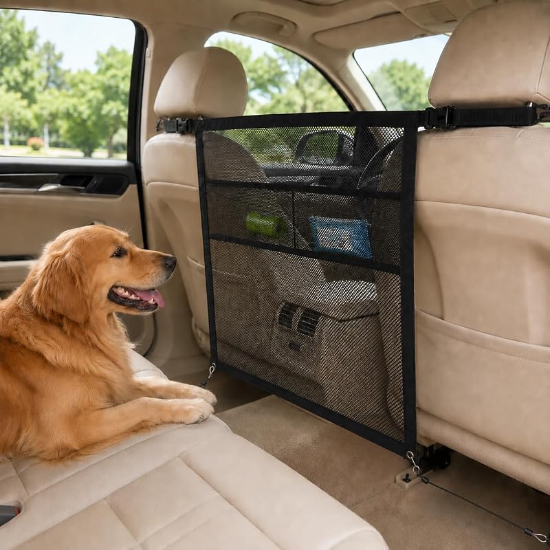 Barreira Automotiva para Cães em Malha com Bolso Organizador VueSparkWo 69,09 x 56,9 cm