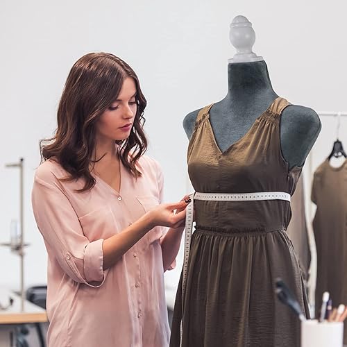 Miniatura 6 de Maniquí femenino, forma de vestido ajustable de altura de 50 a 63 pulgadas, maniquí de torso con trípode de madera para coser ropa, exhibición de