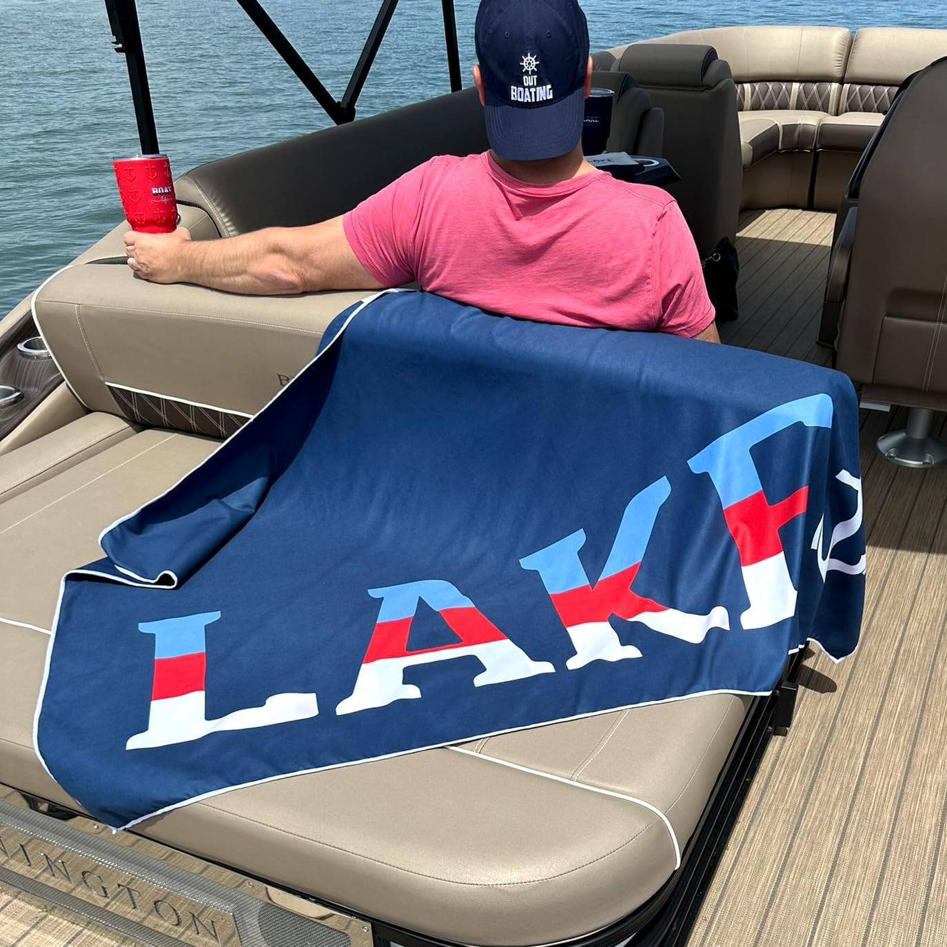 Pavilion Gift Company - Lake - 32" x 63" Beach Towel Outdoors Lake Life Lakeside Waterfront Nautical Lake Lover Boat Owner Lake Decor Gift Summer Accessory image 3