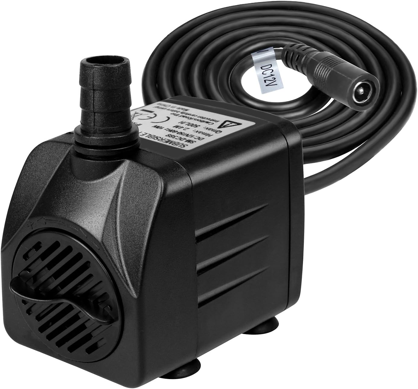 TSSS DC 12V Submersible Water Pump 500L/H(132GPH) Fountain Pump Max Water Lift 1.5m