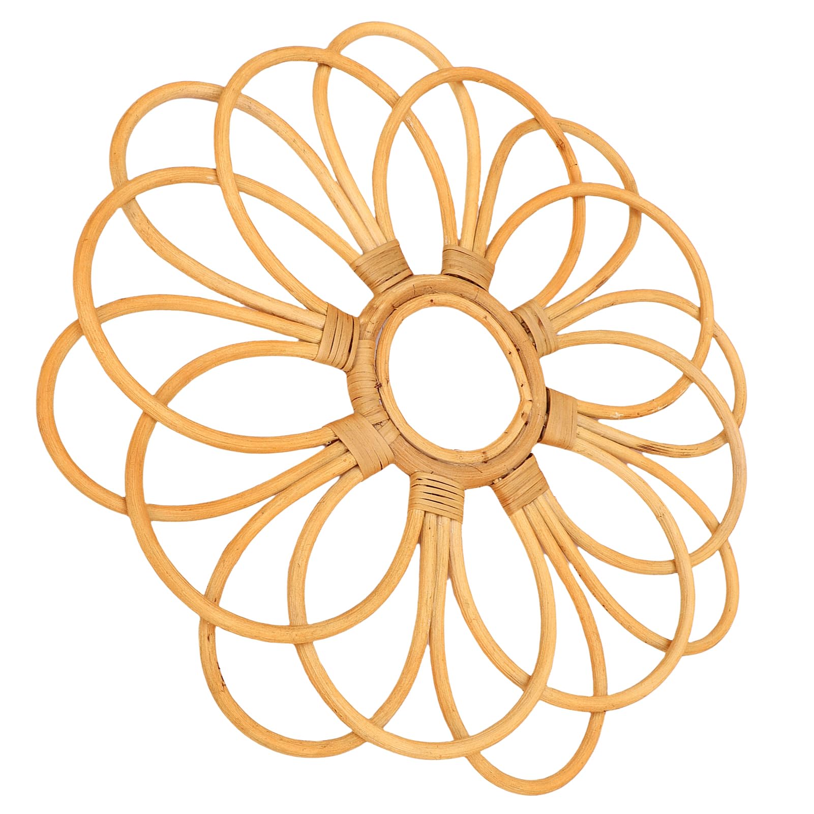 Huairdum Decoración de Ratán para Colgar en la Pared, 42 Cm, Tejido Redondo, Flor de Ratán Retro, Arte para Colgar en la Pared, Decoración única y Elegante de Pasto Marino de Mimbre Bohemio para