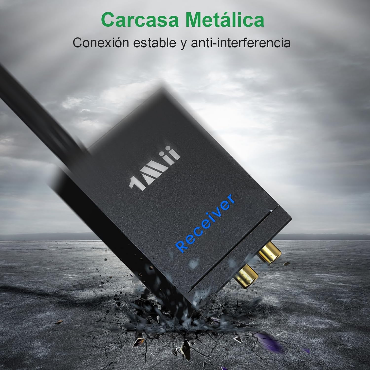 1Mii (1 TX+2 RX) Transmisor Receptor de Audio Inalámbrico | 2.4GHz Audio, Baja Latencia 20ms, Largo Alcance 100m, Salida 3.5mm AUX/RCA, Desde TV/PC a Altavoz Activo y Barra de Sonido