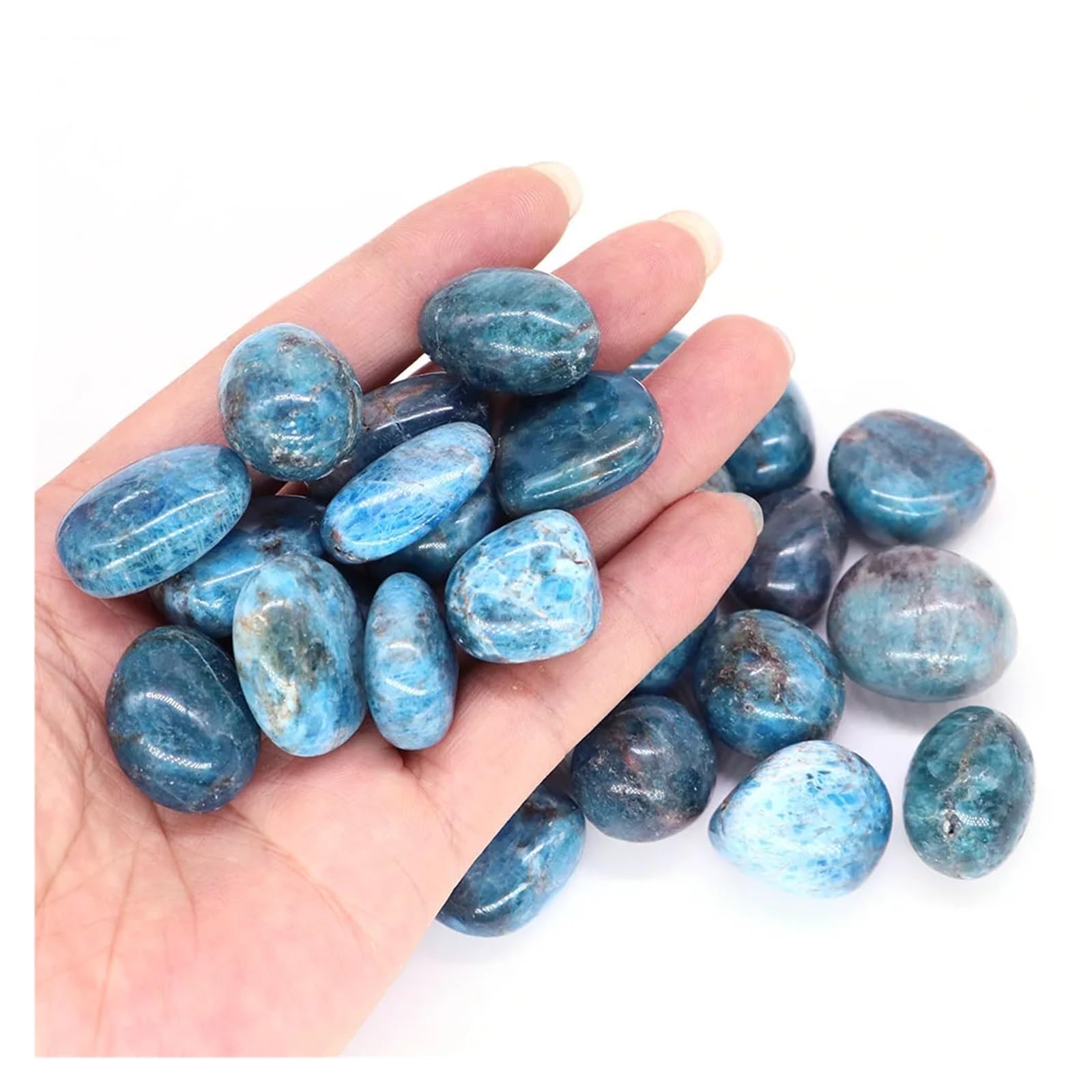Substrat Naturel en Quartz pour Aquarium, Gravier d'aquarium, Pierre roulée, Moroxite, 20-30mm, décoration for la Maison(200g)