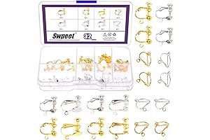 Swpeet 4 Styles Clip-on Earring Converter for Non Pierced Ears