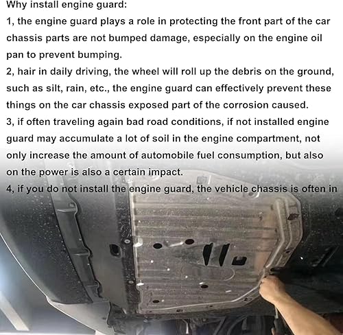Miniatura 15 de GXARTS Protector contra salpicaduras de motor para debajo del automóvil, 74110-TBA-A00 90674-TY2-A01 compatible con Honda Civic 2016 2017 2018 2019