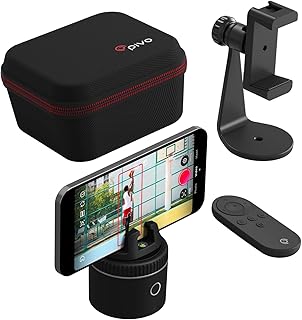 Pivo Pod Auto Face Tracking Phone Holder, 360° Rotation, 6 Speed, Content Creator Essentials for Fitness Tracker, Live Streaming, Vlog with Remote Control, Smart Mount, and Travel Case