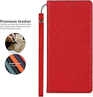 Vista 131 de iCoverCase Funda tipo cartera compatible con iPhone 13 Pro Max con ranuras para tarjetas, funda magnética de piel auténtica con bloqueo RFID, Naranja