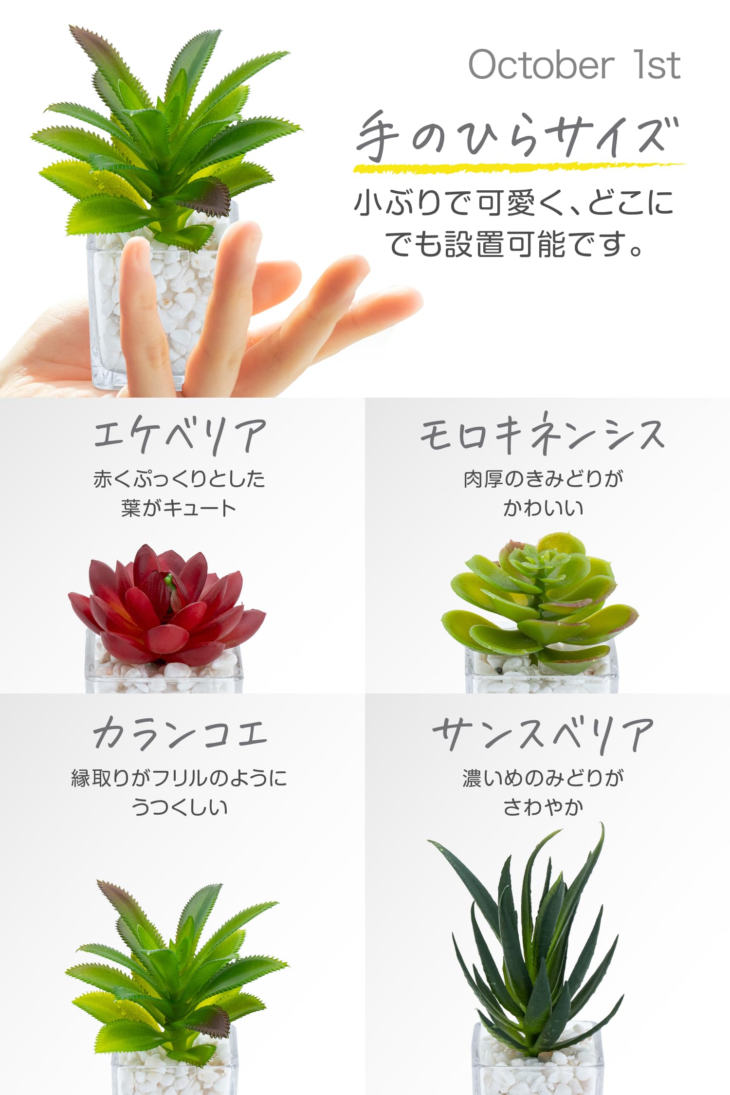 Amazon｜October1st フェイクグリーン 観葉植物 人工 4点セット 人工