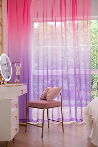 Vista 75 de Cortinas traslúcidas blancas para ventana de 95 pulgadas de largo, juego de 2 paneles de cortinas traslúcidas blancas para ventana con bolsillo