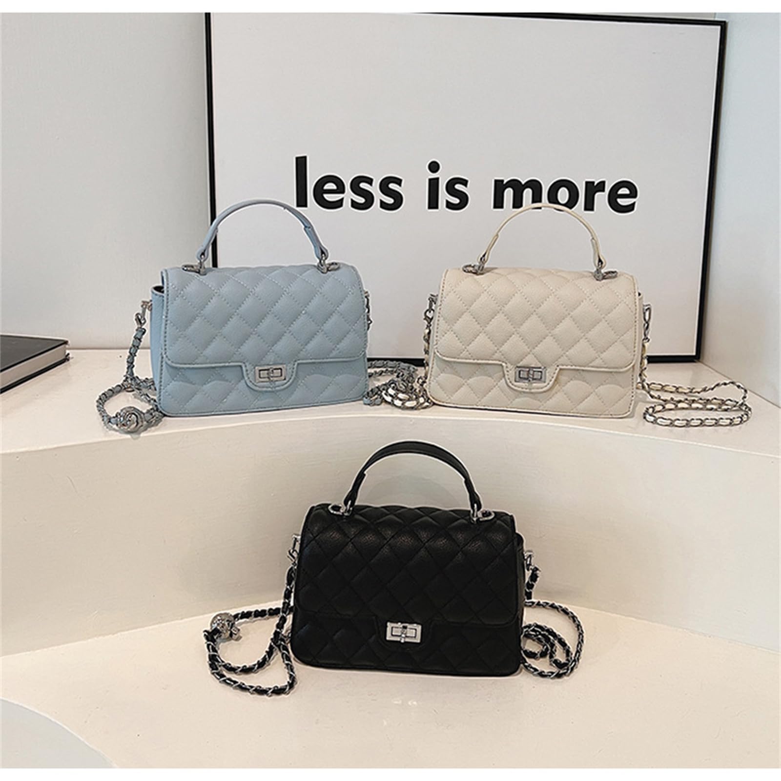 Borsa da Donna A Catena Tracolla Versatile Semplice sotto Le Ascelle-Bianco Sporco