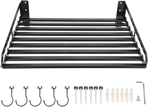 Xcello Estante para horno de microondas, estante de microondas montado en la pared para ahorrar espacio, estante de almacenamiento de soporte