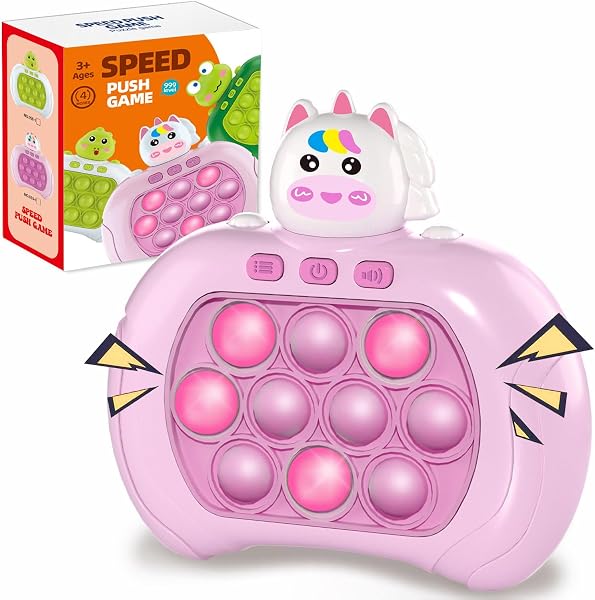 Pop Electronic Game, Quick Push Bubble Game Fidget Toys Pro for Children and Adults, Pop Squeeze Toys Button Puzzle Game, Handheld Game, Bubble Stress, Gift for Boys Girls Halloween Christmas - 1