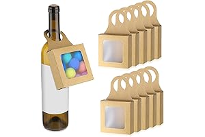 Sibba Kraft Paper Bottle Hanging Favor Box with Window