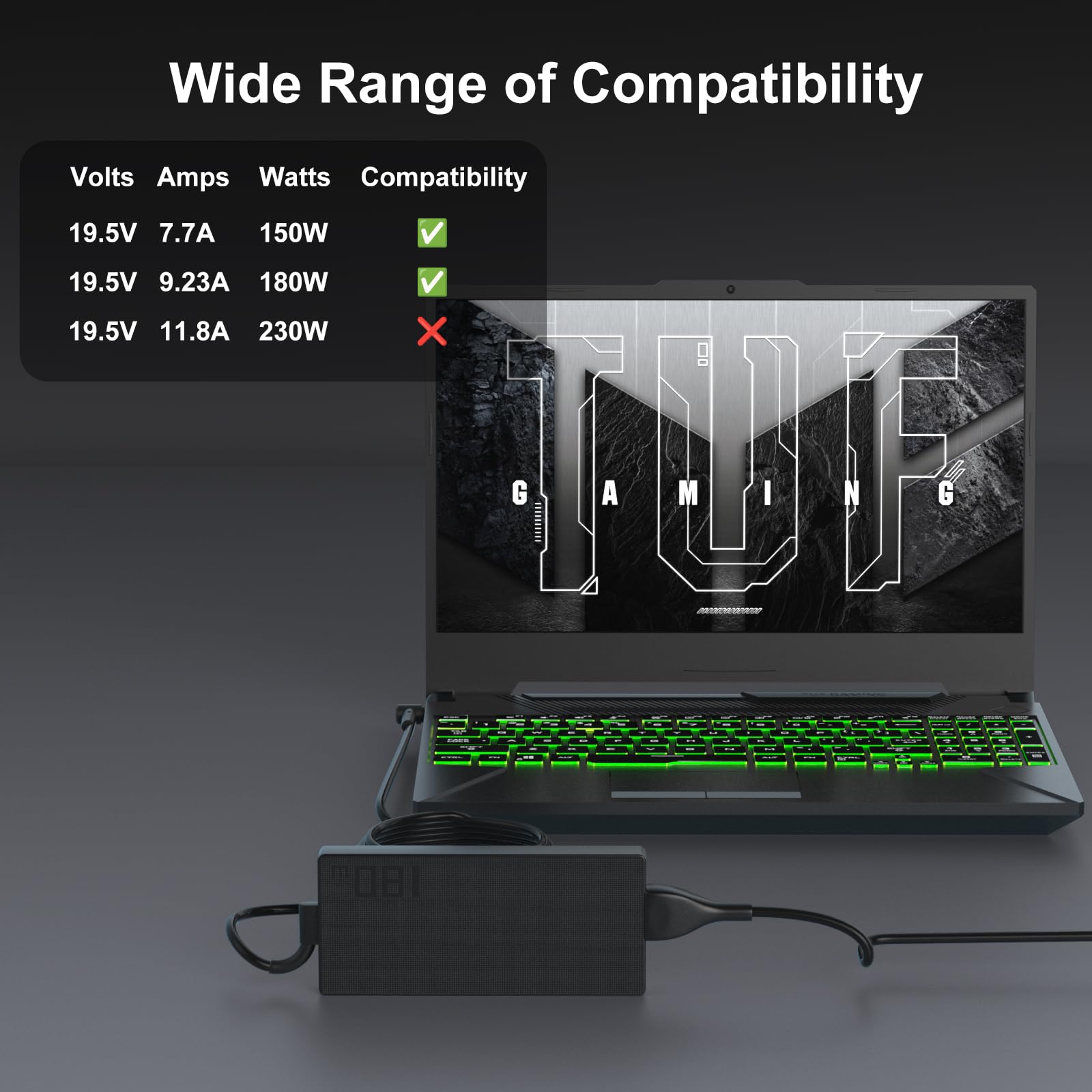 Caricatore 180W per ASUS ROG Zephyrus G15 G14 GA502 GA503 GA40 Adattatore