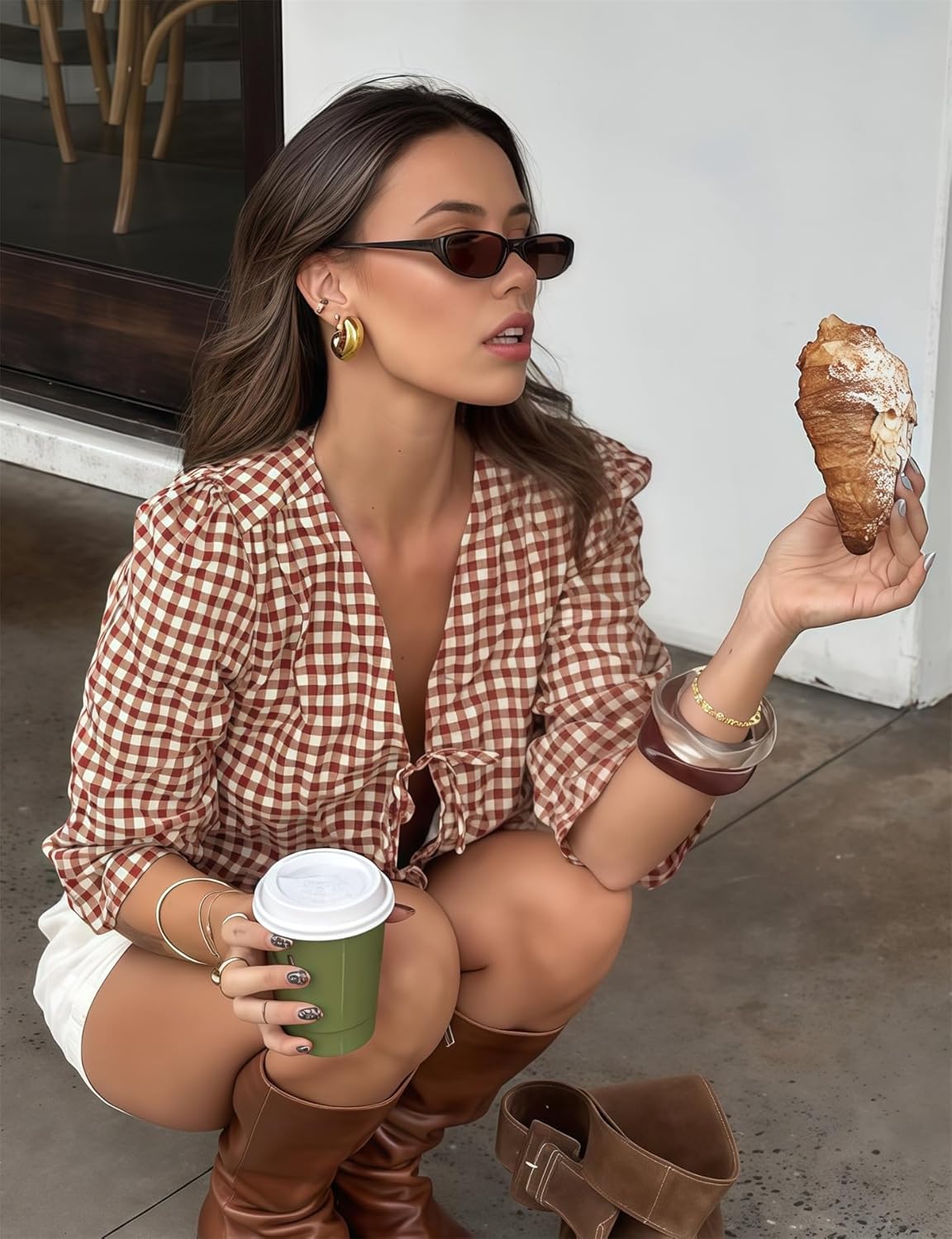 Retro Oval Sunglasses for Women 2026 90s Small Chic Cat Eye Sun Glasses Sunnies Lightweight Shades - Image 3