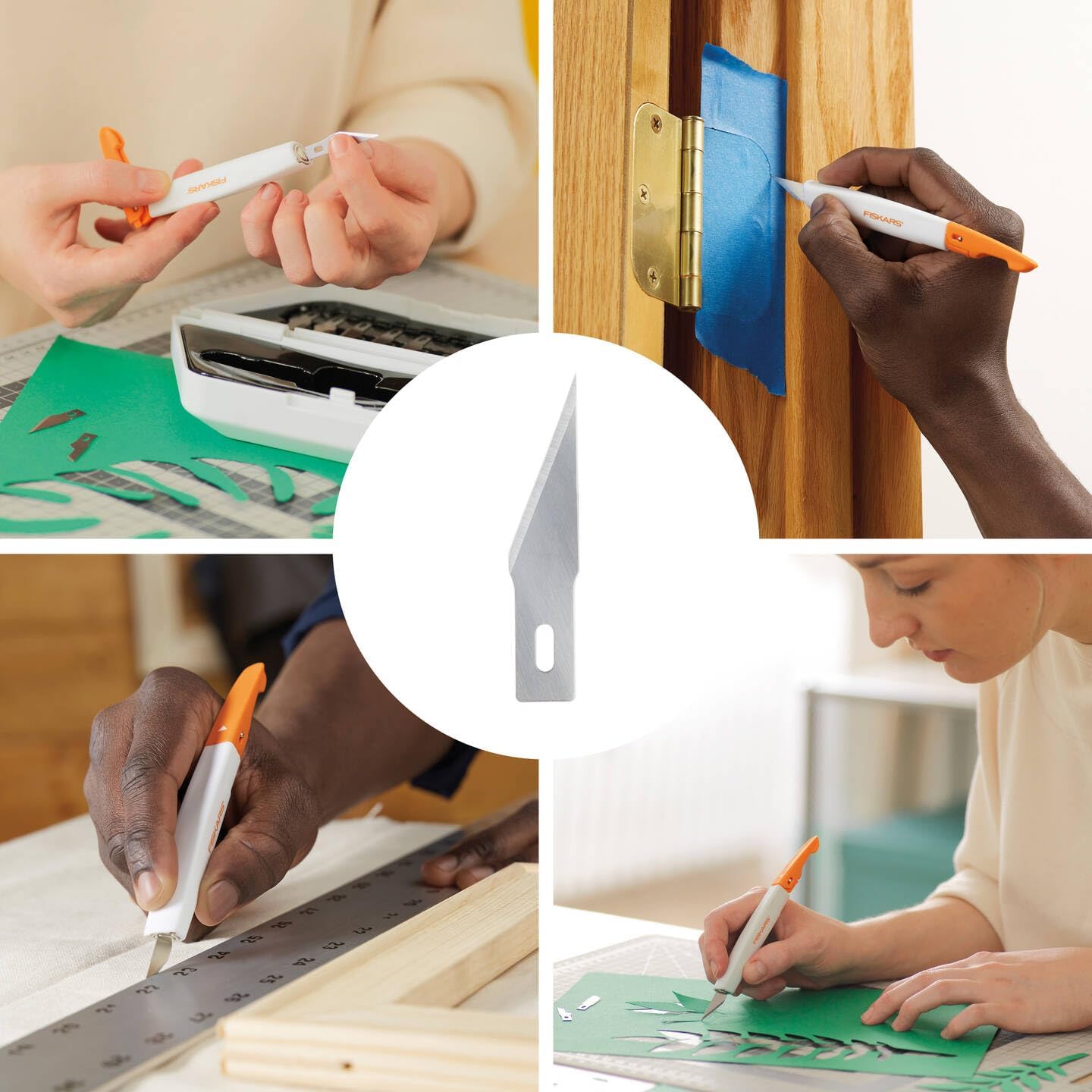 Fiskars Performance Blade - N°2 Precision (x5), Spare Blades High-Performance Handicraft Knife/Blade, Quality Steel, Silver, 1024401