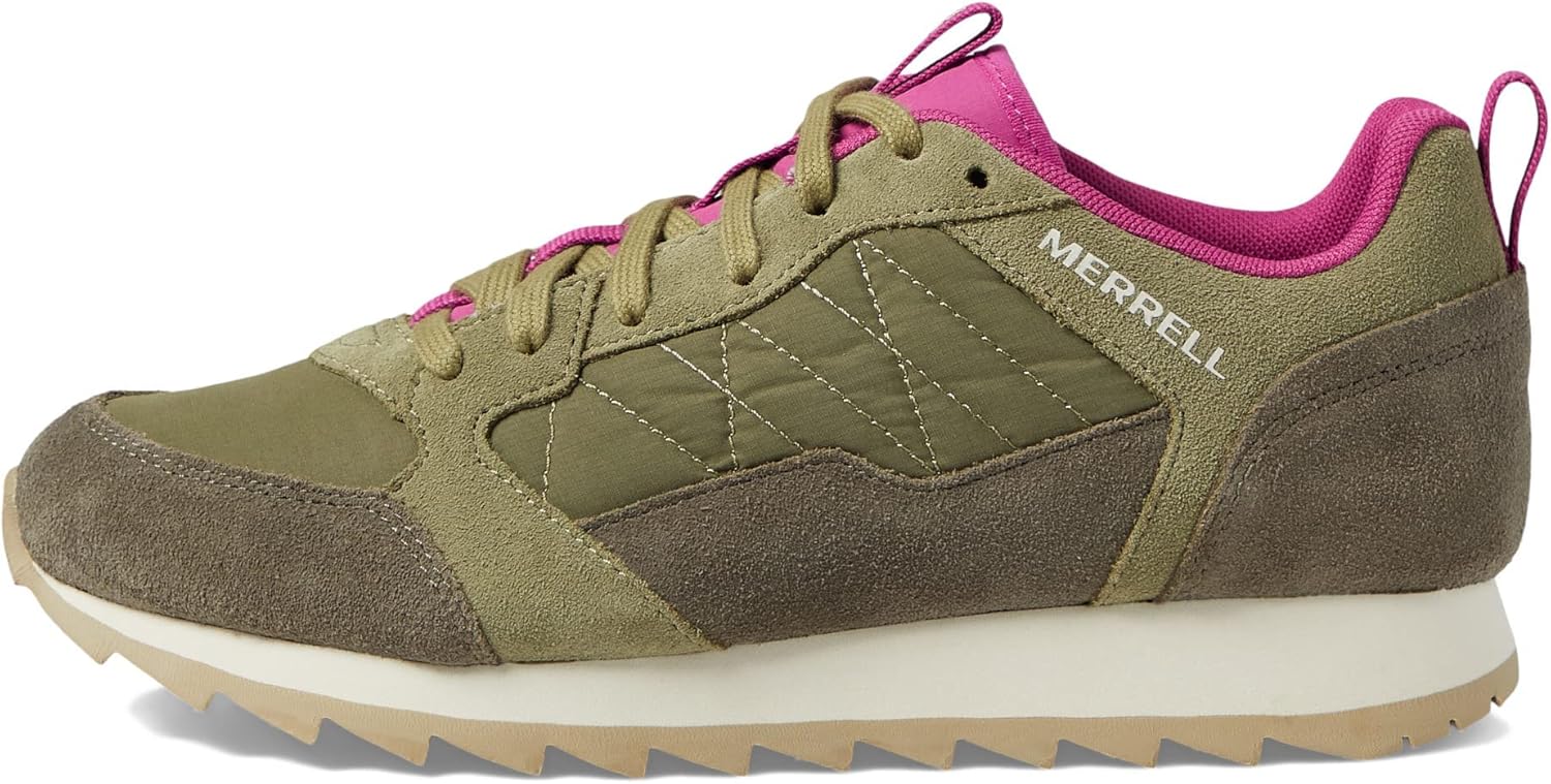 Merrell Women's Alpine Sneaker Hiking Shoe, Olive/FUCHSI, 6