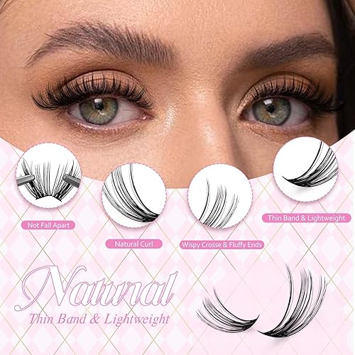 Miniatura 3 de FADLASH Kit de extensión de pestañas individuales en racimo D con unión de pestañas, sello y herramienta aplicadora de pestañas para autoaplicación