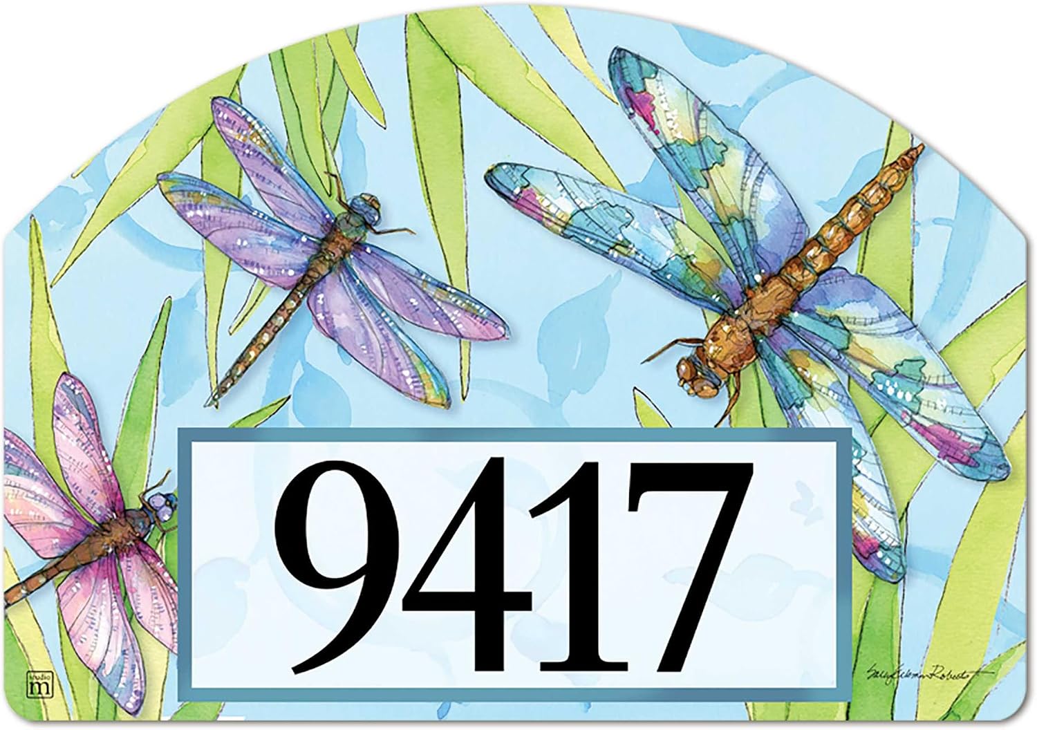 Studio M Decorative 14 x 10 Inch Vinyl Purple and Green Easy Change, Garden Lawn Yard DeSign Magnet, Dragonfly Days