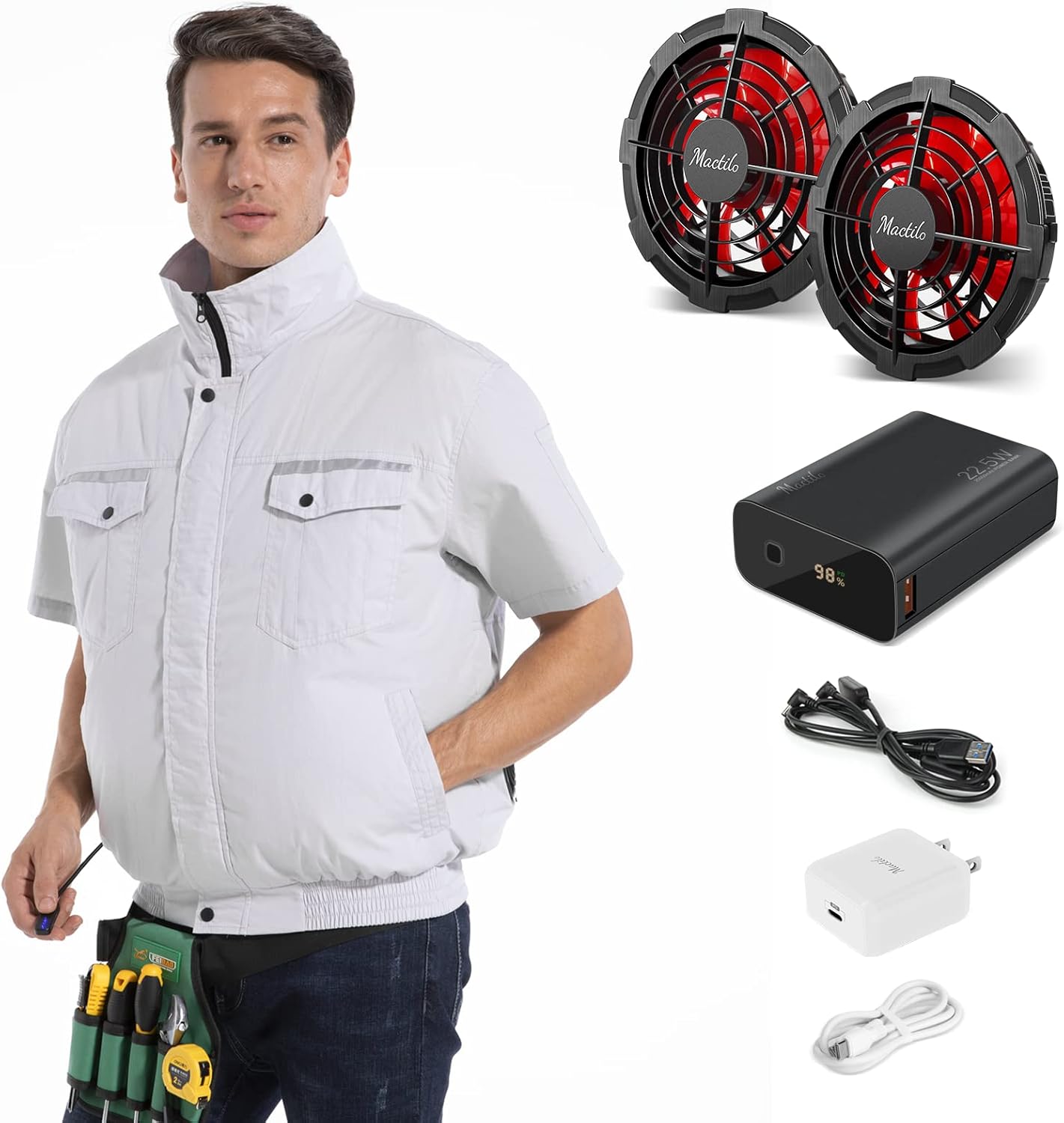 ポイント5倍 ⭐️強力ファン最大20時間⭐️空調作業服 20000mAh 空冷