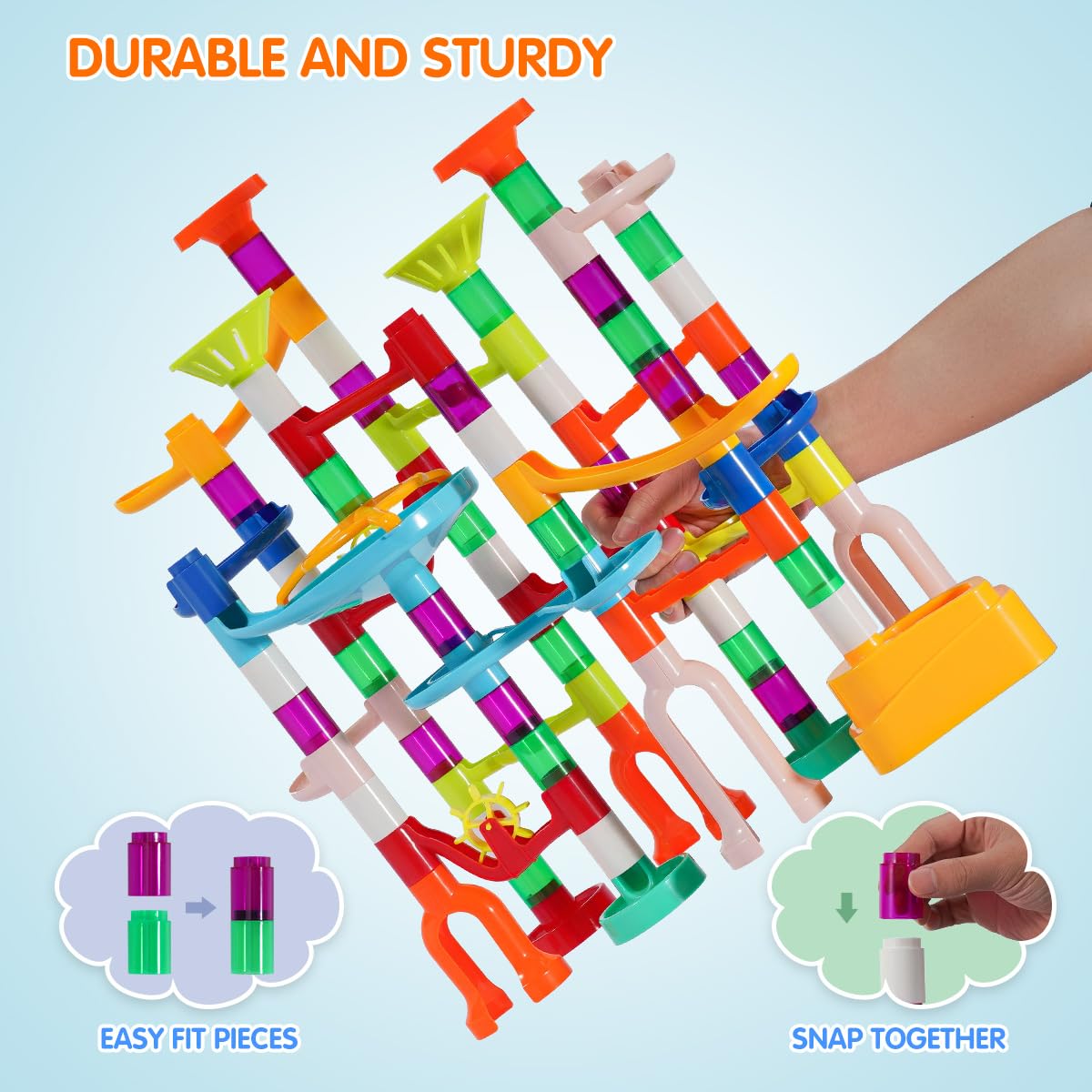 Marble Run, 135 piezas de juego de laberinto de mármol, juguetes de construcción para niños, juego de carreras de pista de mármol, juguetes de aprendizaje STEM, regalo para niños y niñas de 3 4 5 6 7 2