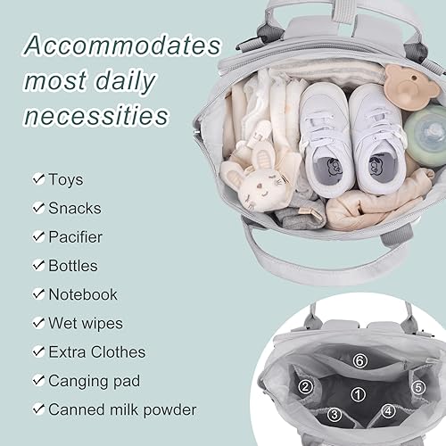 Miniatura 4 de Bolsa de pañales, Gris, Bolsa de pañales negra, caqui