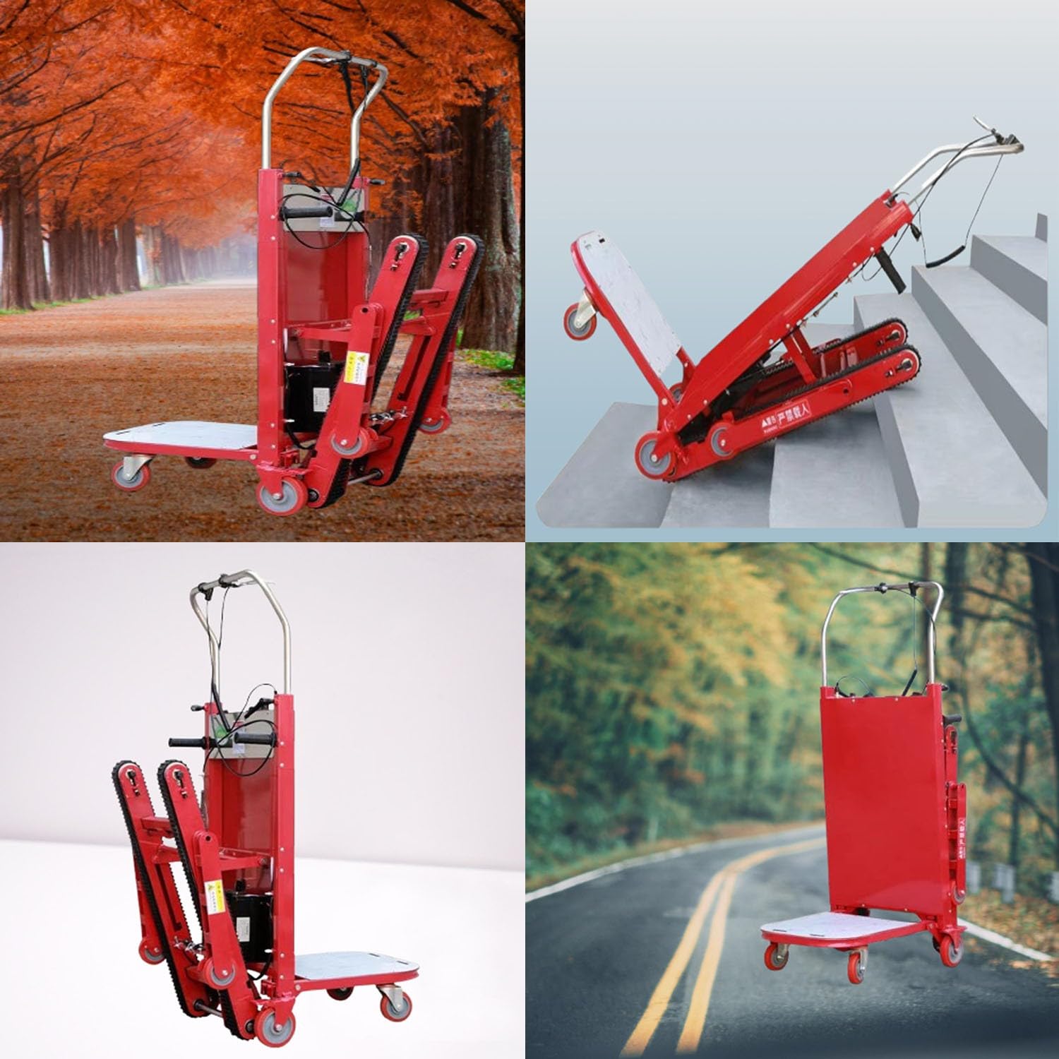 Tipo Cingolato - Montascale Elettrico,Carrello Saliscale Pieghevole Con Cingoli In Gomma,Montascale Elettrico Cingolato,Carrello Montascale Pieghevole Per Carichi Pesanti 500w