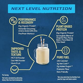 Sunwarrior Organic Vanilla Warrior Blend Performance Protein, 17.44 OZ