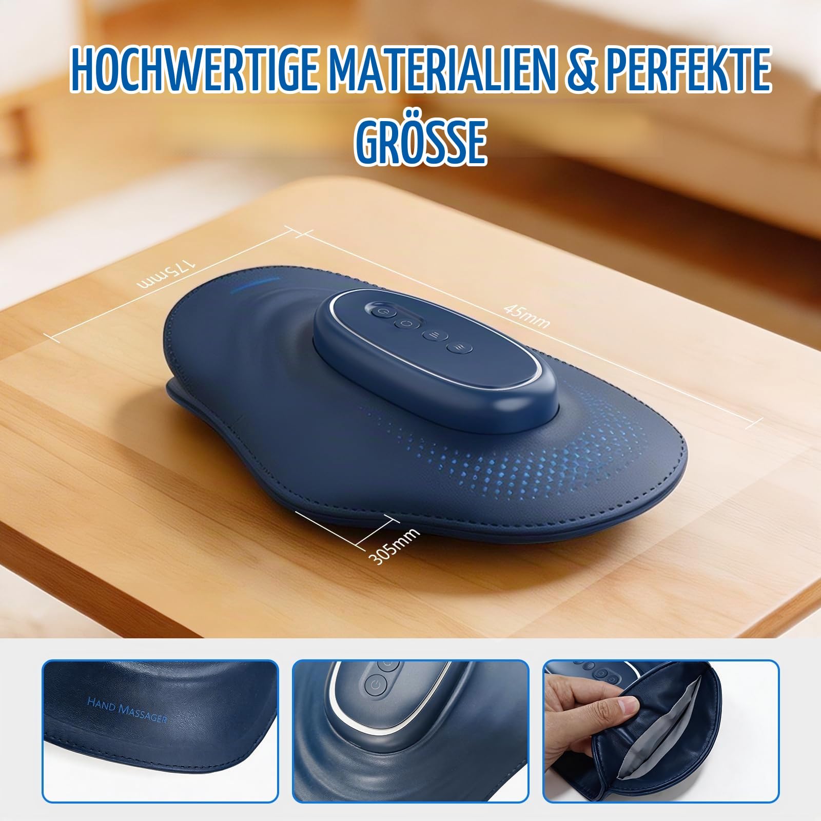 Handmassagegerät Schnurloses mit Wärme & Kompression,Handmassagehandschuh mit 3 Modi,3 Intensitäten & 3 Wärmetherapien zur Linderung von Arthritis-Karpaltunnel Schmerzen,Geschenke für Frauen,Männer