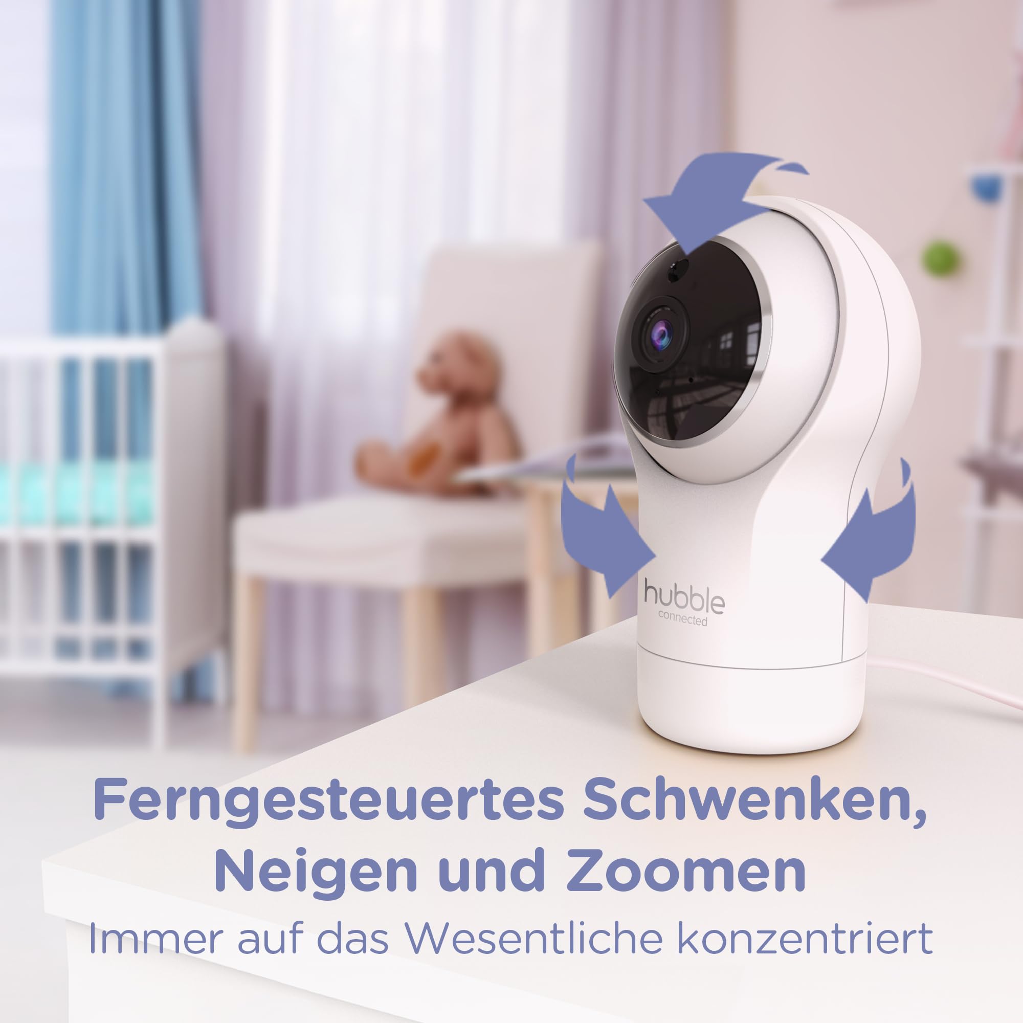Hubble Pal Glow - HD1080P Smart Wi-Fi Indoor Security Camera with Digital Zoom, Two-Way Communication for Baby or Pet Monitoring, White 3