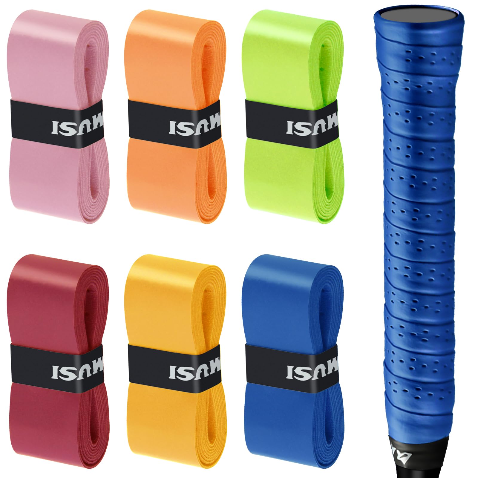 poeland Paquete de 4 cintas de agarre antideslizantes para raquetas, antideslizantes, absorbentes para tenis, bádminton, pickball