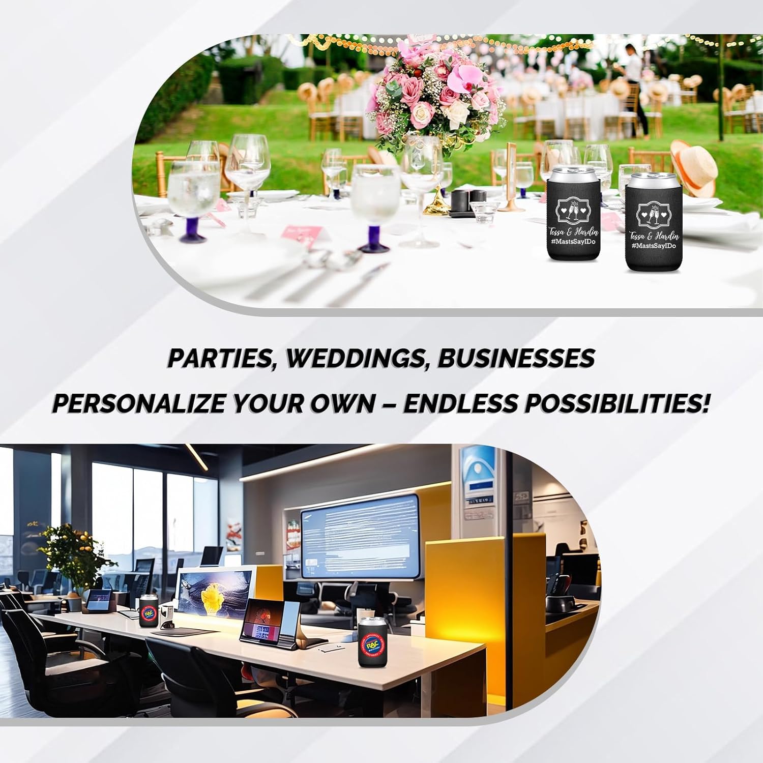 50 Pack Blank Standard Neoprene Can Coolers Bulk – Drink Sleeves for 12oz Cans & Bottles, Reusable Beer Soda Insulators, Perfect for DIY, Sublimation, HTV, Weddings, Gifts (Black) - Image 5