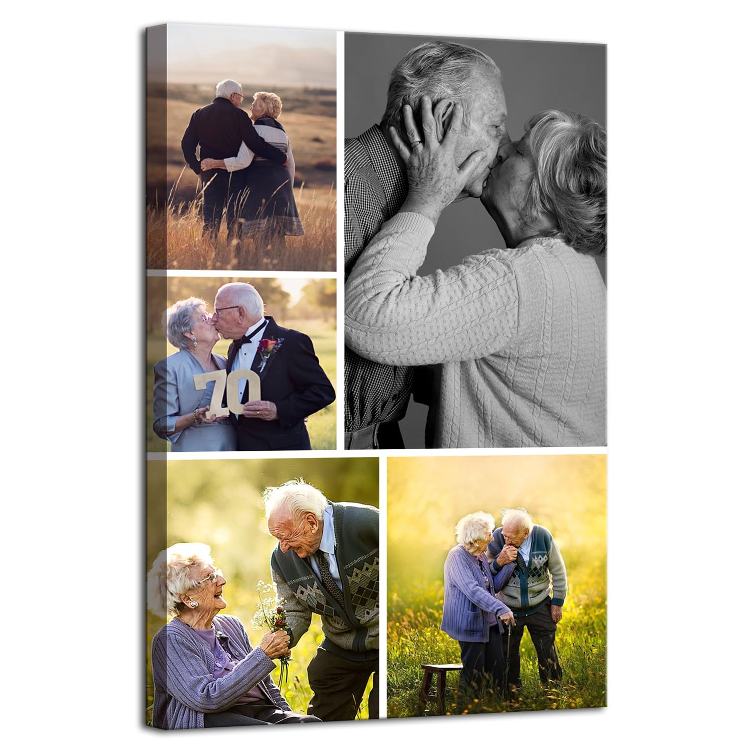 ZHIYYHAO Customized Multi Photo Collage Upload Your Photos Custom Canvas Wall Art Multi Pictures Prints to Canvas for Living Room Bedroom Study room Home Decor (CF-5,24.00L X 16.00W'')