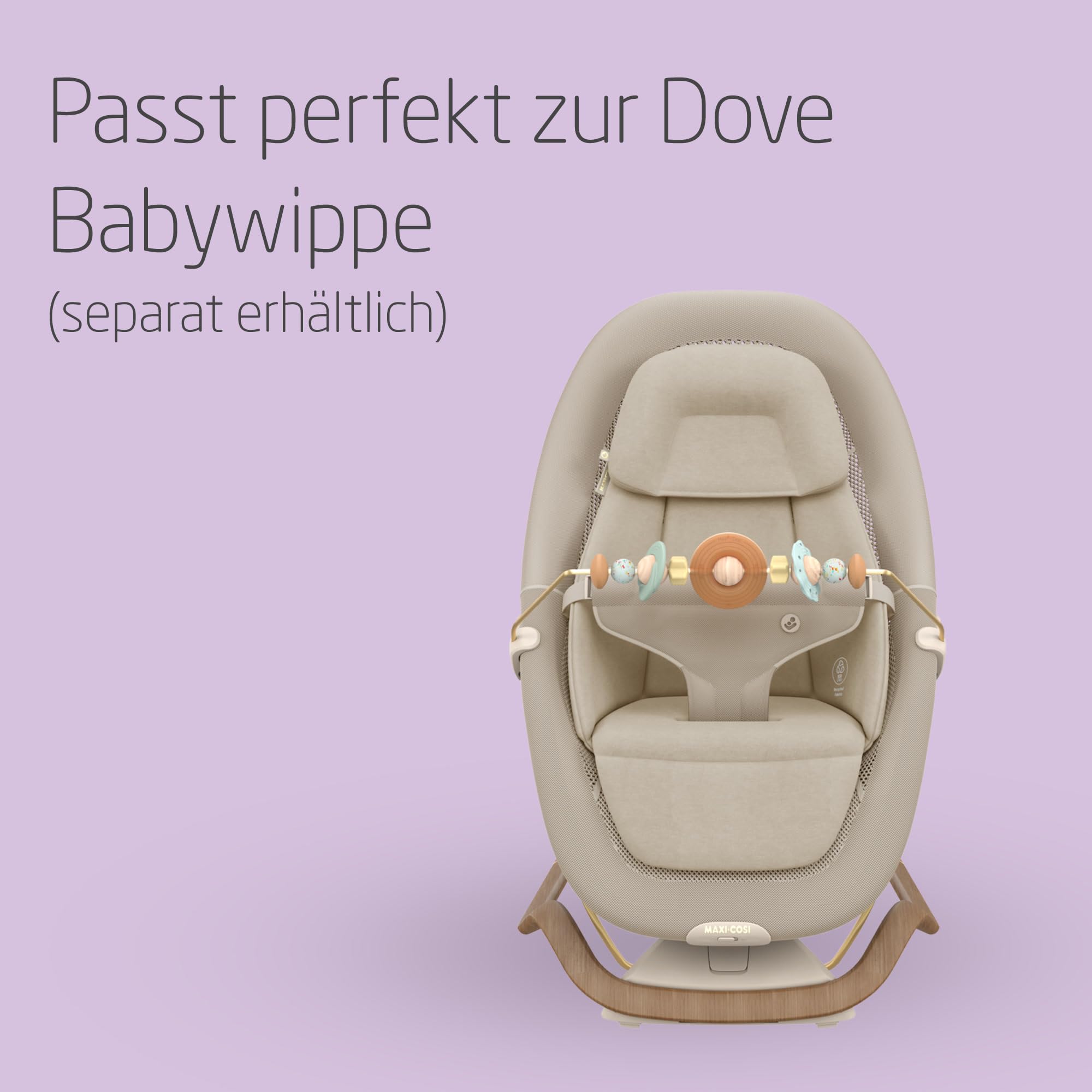 Maxi-Cosi Dove Baby-Spielbogen, Spielbogen Baby, Leicht zu befestigen, Babywippe Zubehör, Wippe Spielbogen, Baby Entwicklungshilfe, BPA-frei, Stylisches ansprechendes Design, Dove Babywippe kompatibel