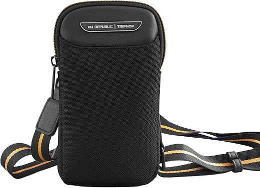 Nu Republic Triphop Voyager Sling Bag|Compact Side Bag for Men & Women with Carbon Fibre Inspired Finish Vegan Leather Des...