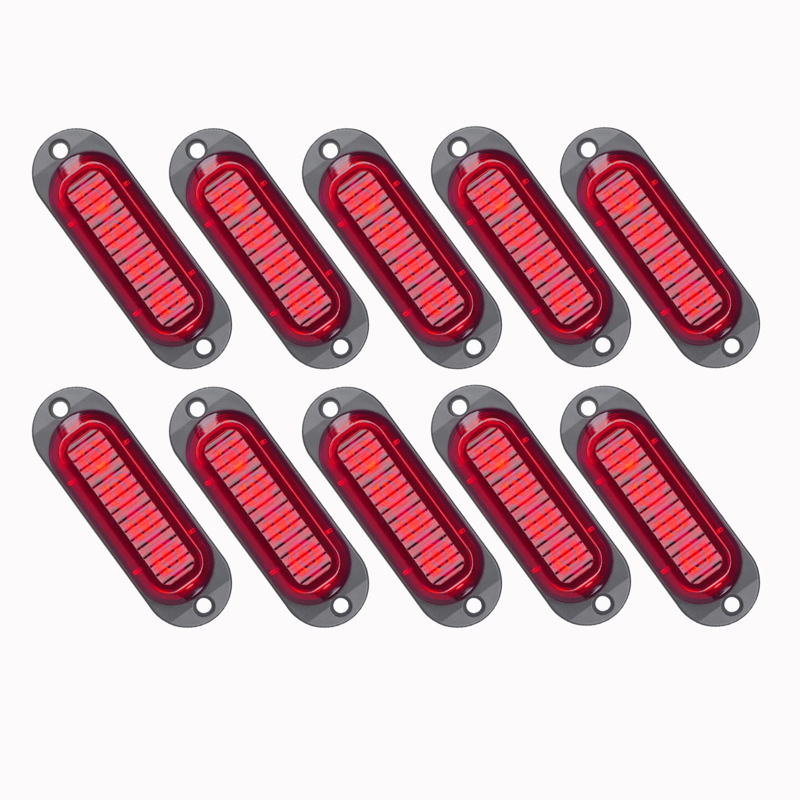 Lot De 10 Feux De Position Latéraux LED 12-24V - IP65 Étanche, 3000K Blanc Chaud - Pour Remorques, Camions - 4