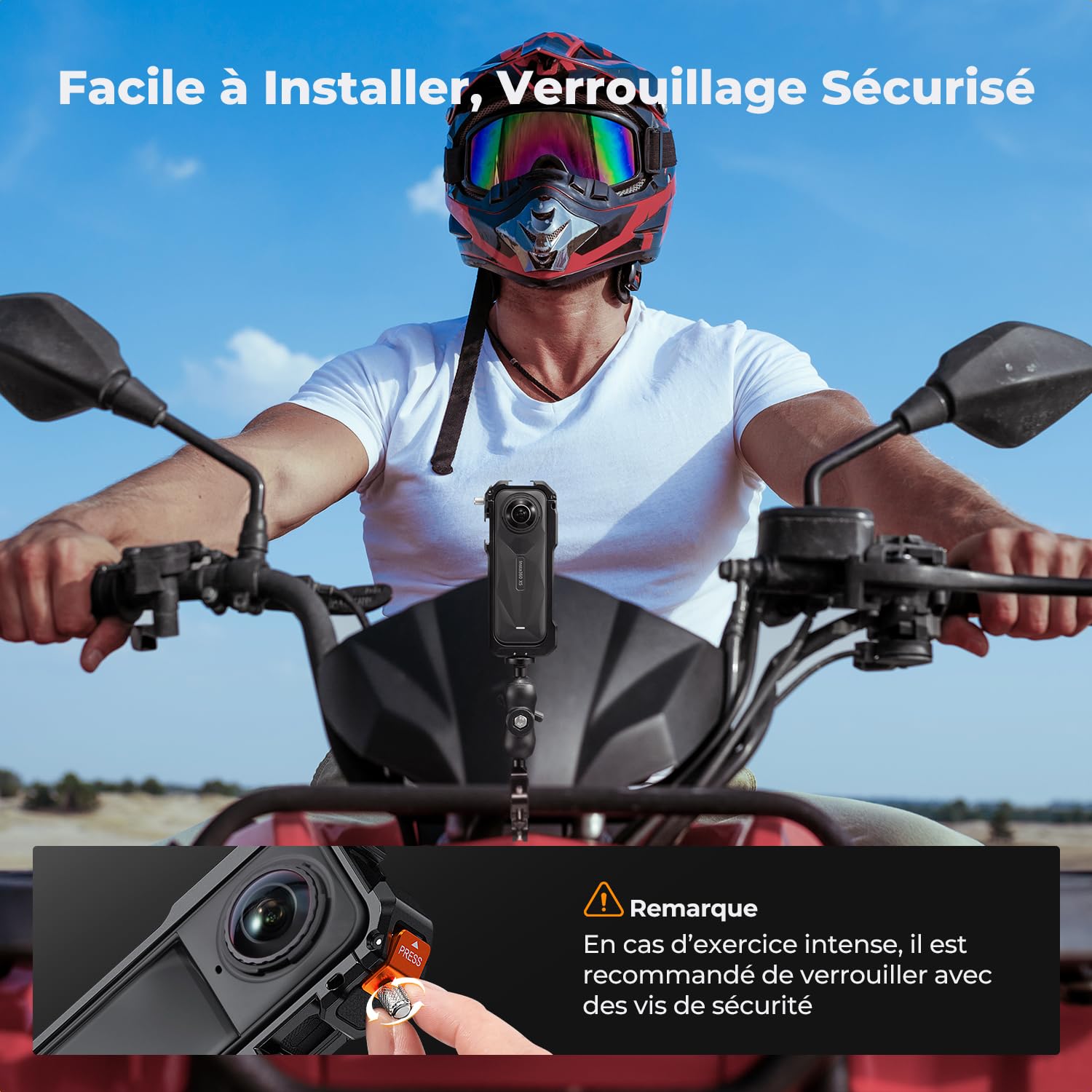 K&F CONCEPT Cage de Protection Compatible avec Insta360 X5, Cadre de Protection en Alliage d'Aluminium avec Capuchon de Lentille en Silicone + Lentille Silicone + Écran Protégé | 1/4" + 2 Cold Shoe