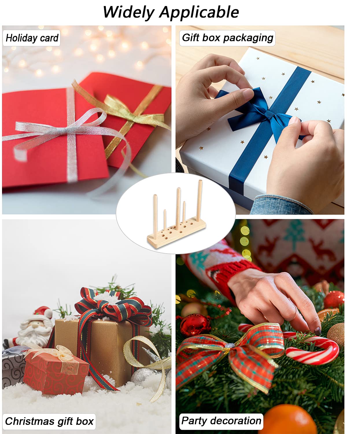 Outil Fabricant De Nœuds En Ruban Ajustable En Chêne – Idéal Pour Rubans, Décorations, Cadeaux & Artisanat