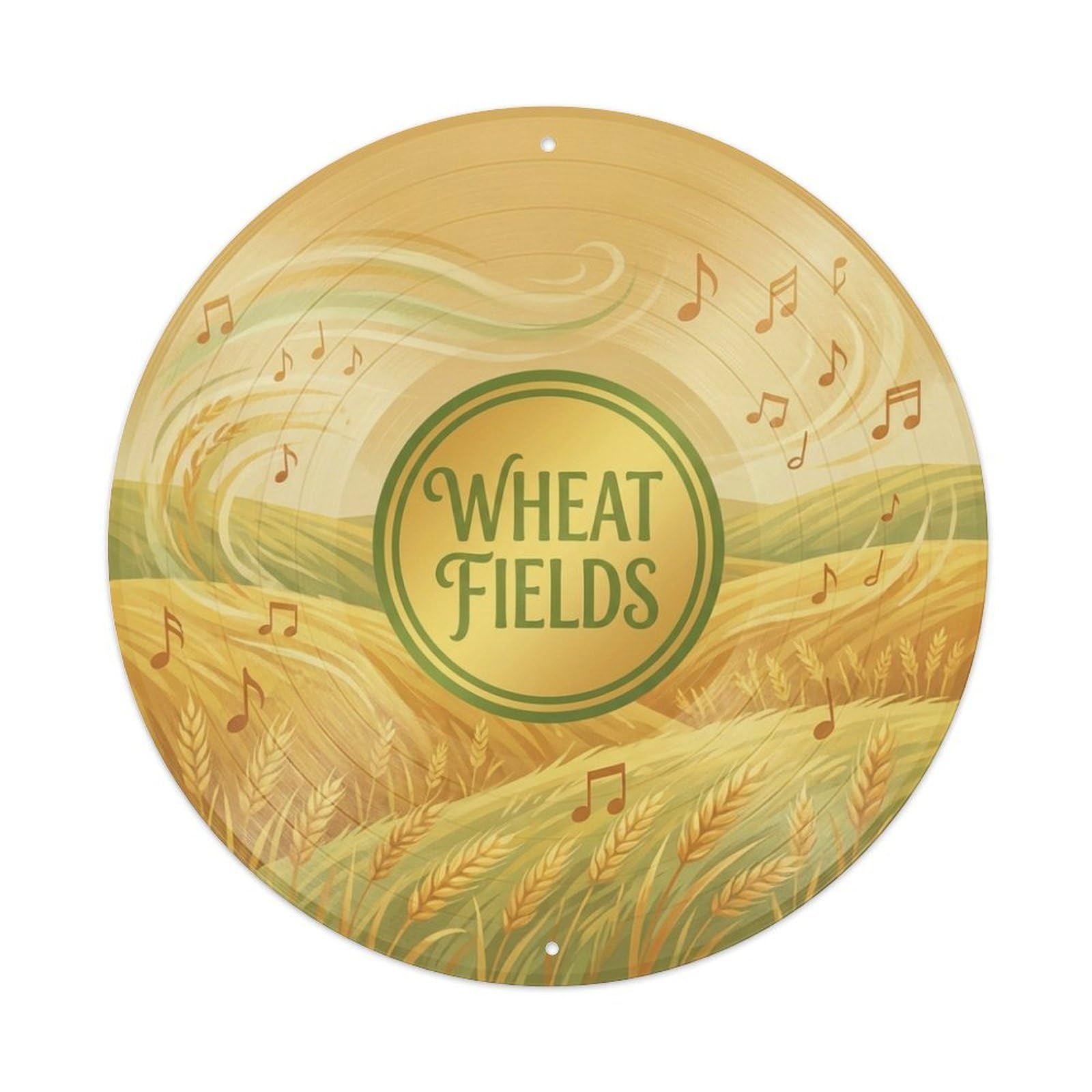 Country Album Cover Golden Wheat Vinyl Records Metal Tin Sign