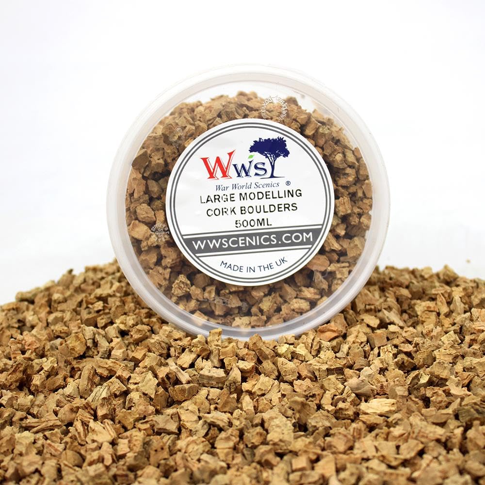 WWScenics Large Modelling Cork Boulders | 500ml Tub | Wargame Scenery & Basing Material