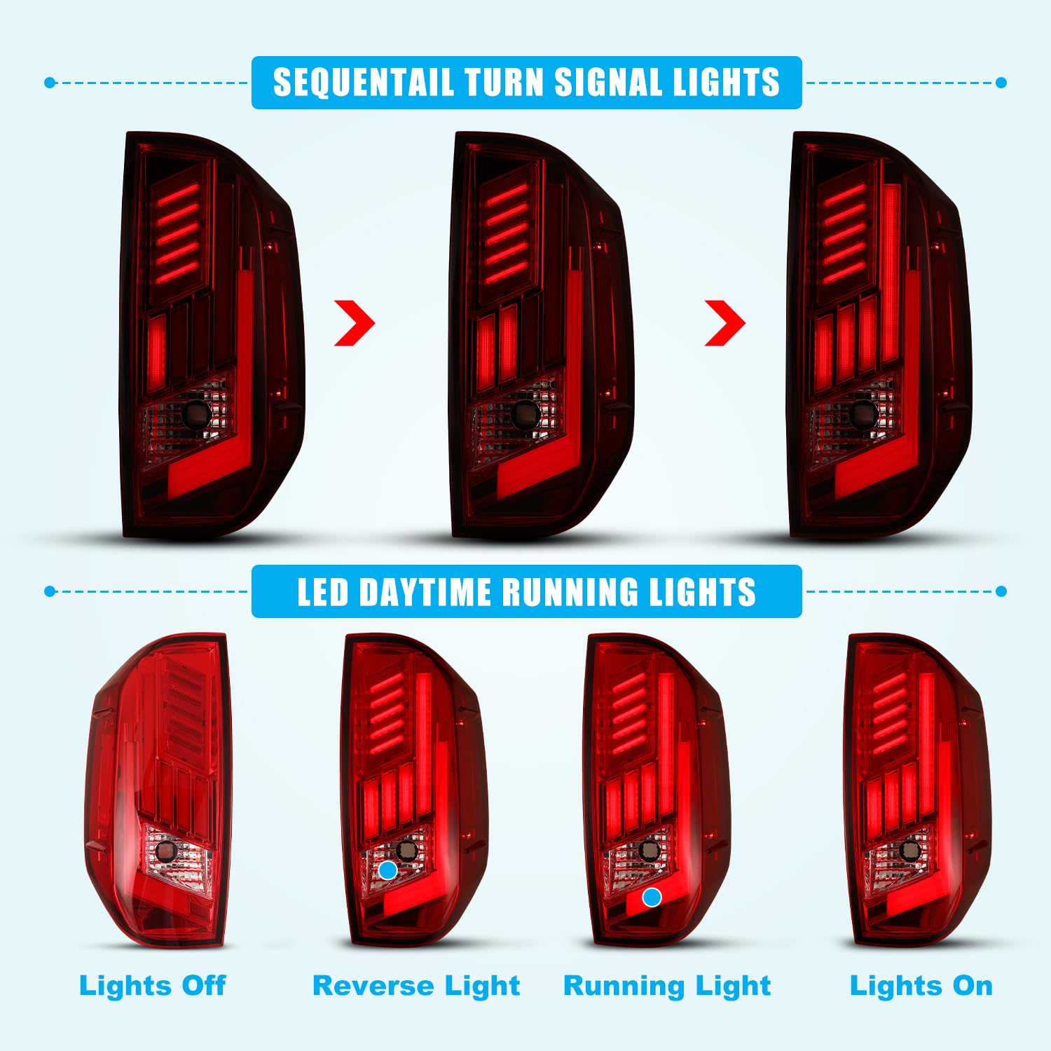 Vvavv - Luz Trasera LED Compatible Con Toyota Tacoma Pickup 2016, 2017, 2018, 2019, 2020, 2021