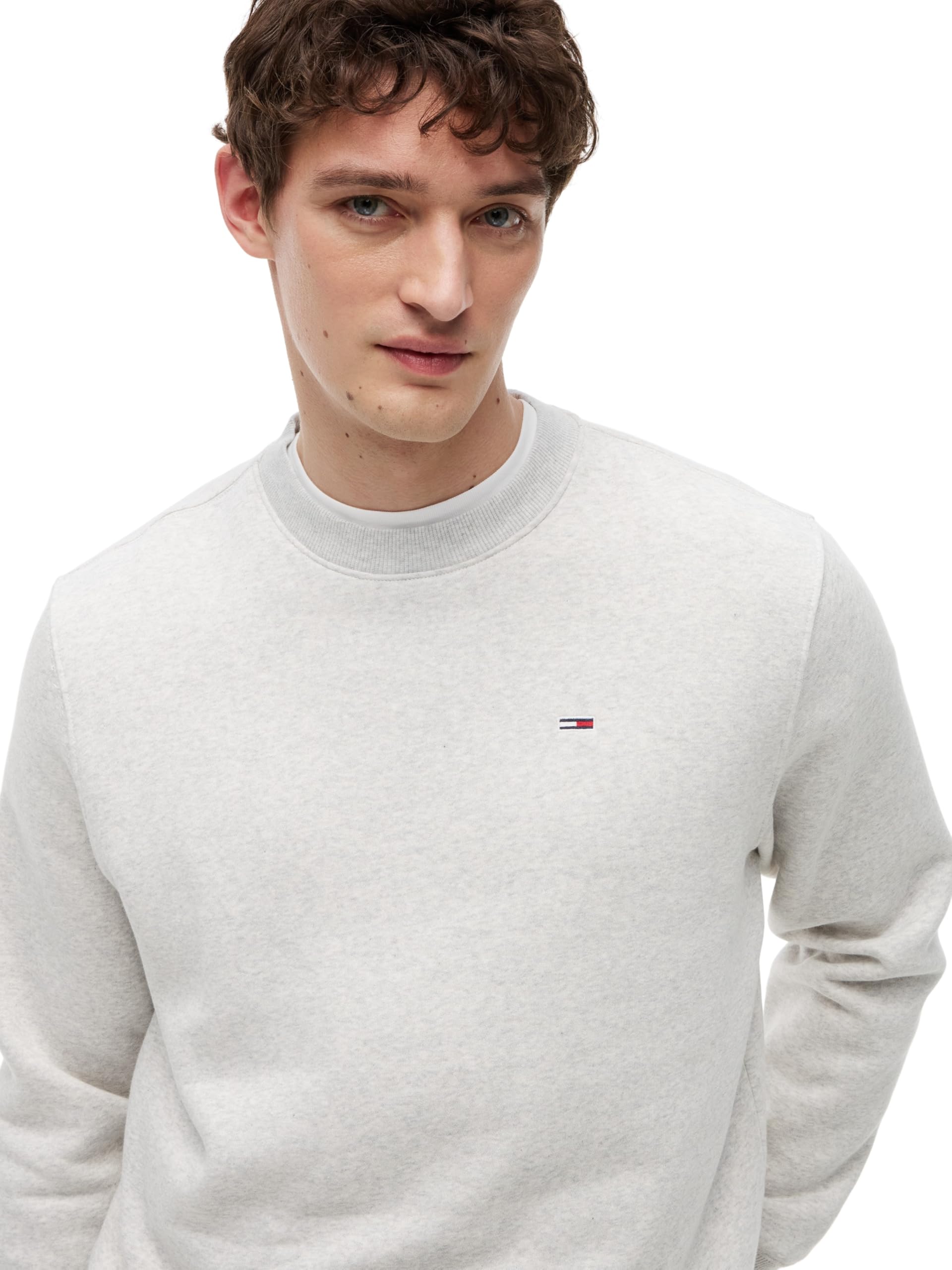 Tommy Jeans Sweat Homme Regular Fit Flag Fleece Col Ras-du-Cou