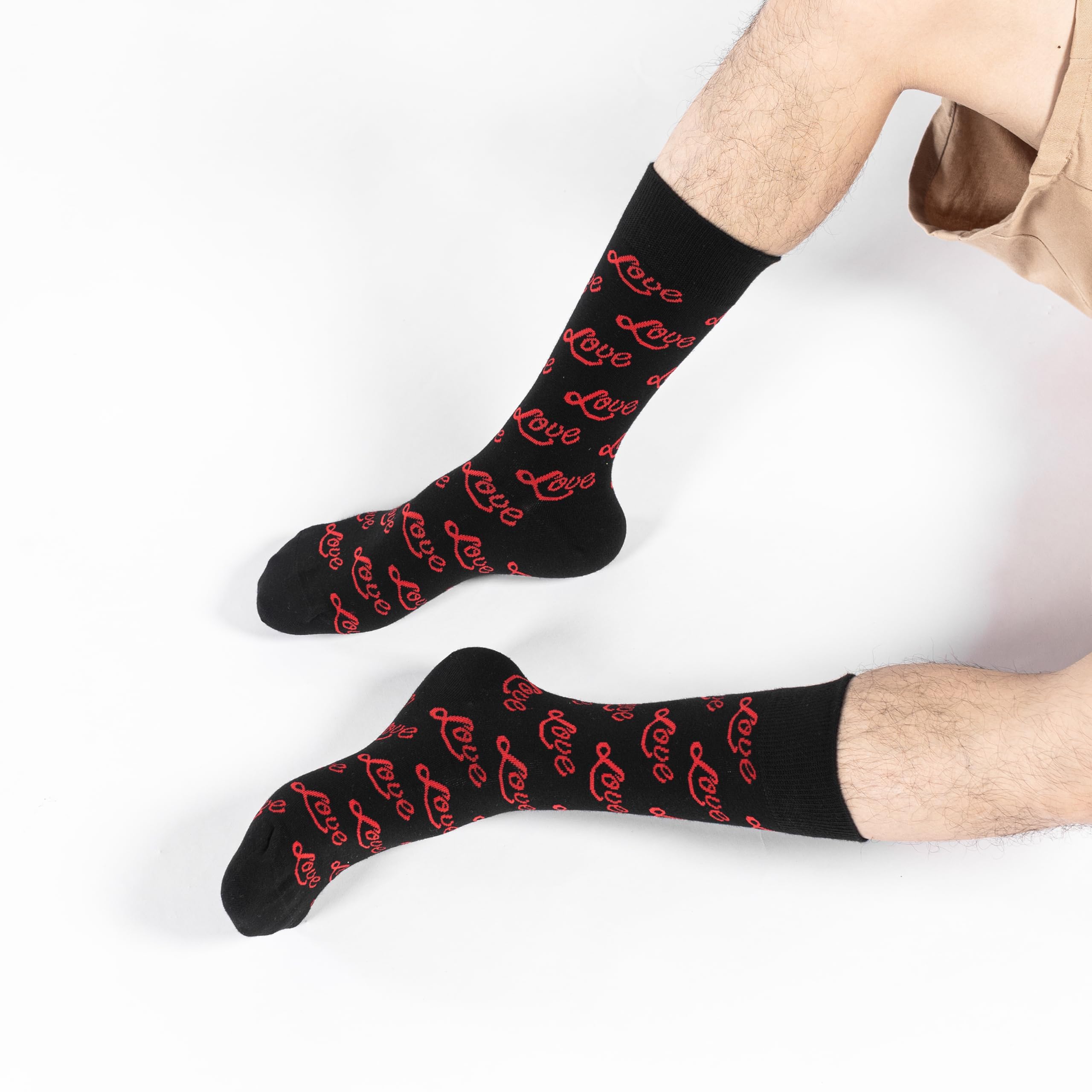 BISOUSOX Calzini Divertenti Uomo Donna Paio di Calzini Unisex Cotone Calzini Regalo di San Valentino 1Pairs/2Pairs Calzini D'amore