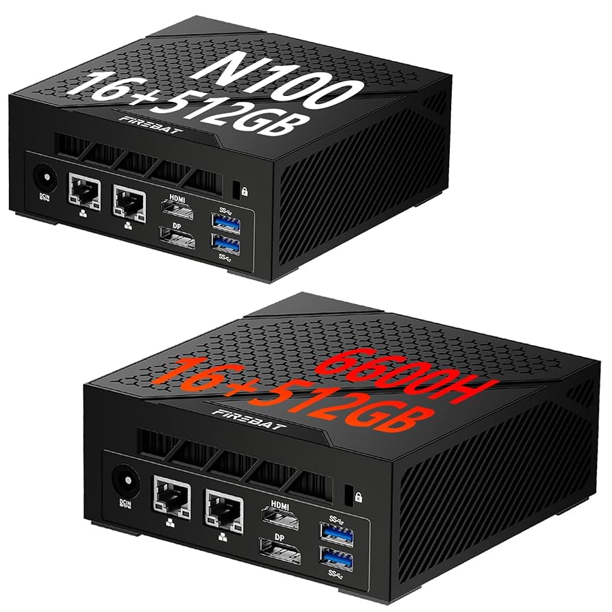 Amazon.com: FIREBAT Mini PC, AM02 Model (Black, AMD 6600H