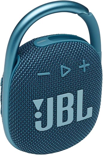 JBL Clip 4, Wireless Ultra Portable Bluetooth Speaker, Pro Sound, Integrated Carabiner, Vibrant Colors with Rugged Fabric Design, Dust &...