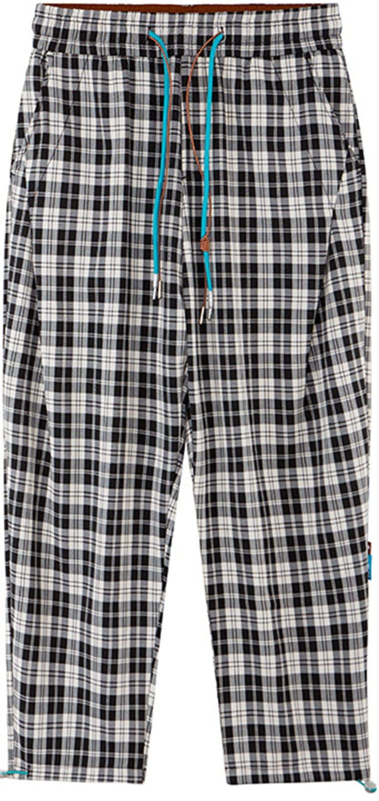 Pantalone Da Uomo A Quadri Con Vita Elastica Casual,Alla Moda Pantaloni Matita A Sezione,Streetwear Pantaloni Sportivi Uomo Casual,Con Tasche Pantaloni Eleganti 1,2XL