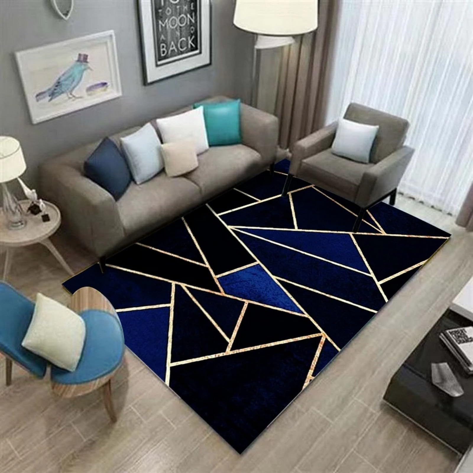 Tapis de salon géométrique 160x230 cm tapis de chambre antidérapant