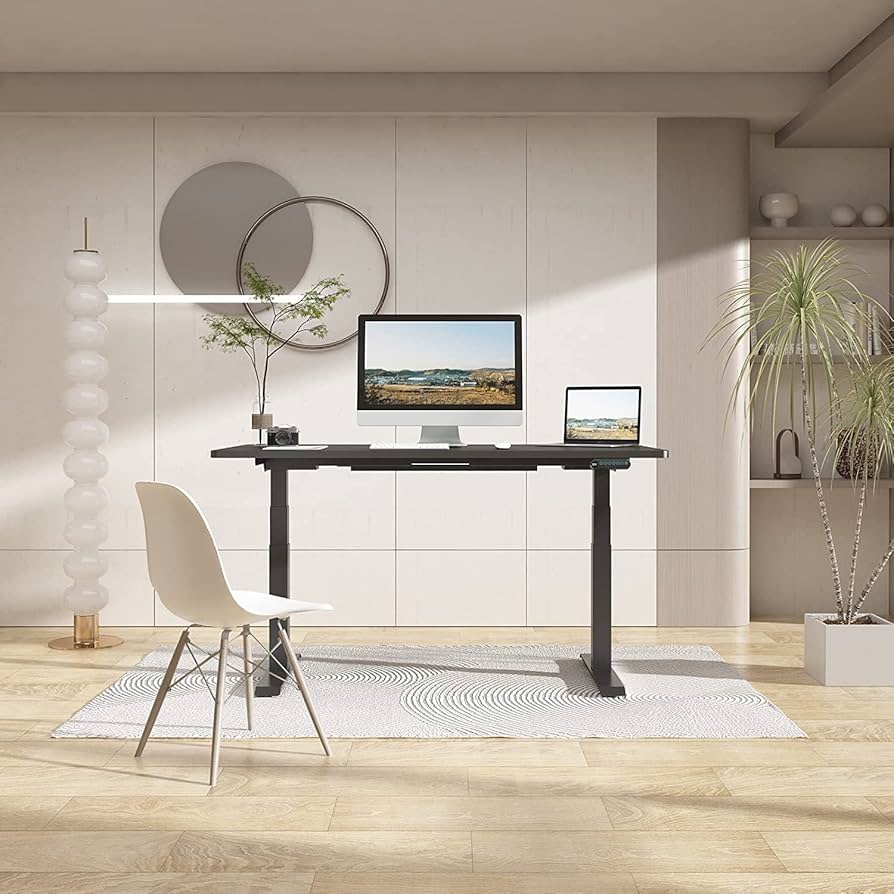 140cm×70cm E6 B 2020年5月購入 Flexispot ブラック Amazon.com: FLEXISPOT Standing Desk Electric Height