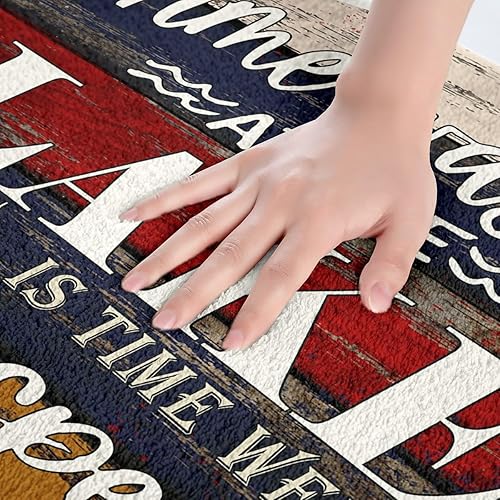 Miniatura 2 de Feelyou Lake House - Alfombra de baño antideslizante de 20 x 32 pulgadas, alfombra de baño rústica para puerta de casa de campo, lago, barco, rojo