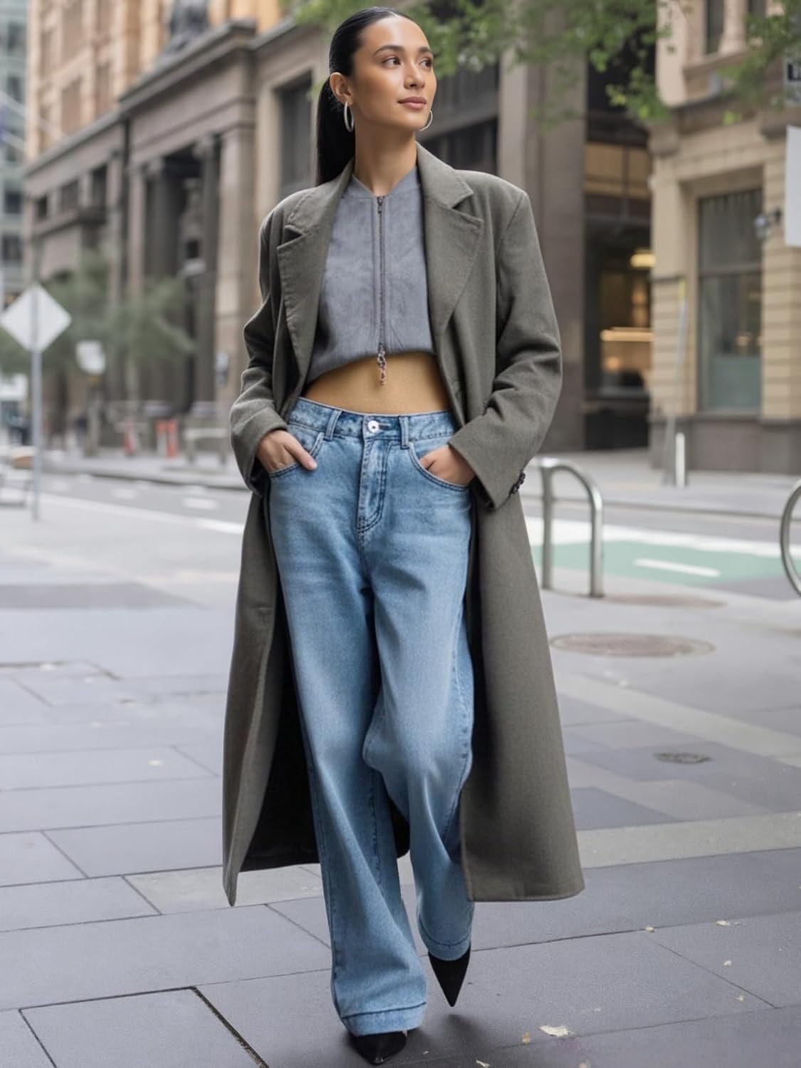 2025 Womens Baggy Jeans Wide Leg Boyfriend Denim Pants Medium Rise Casual Jeans - Image 3